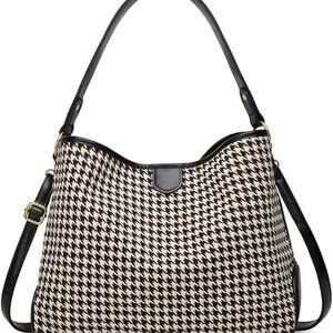 Knitted Shoulder Crossbody Bag Fashion Checkered Handbag Large Totes C O_O